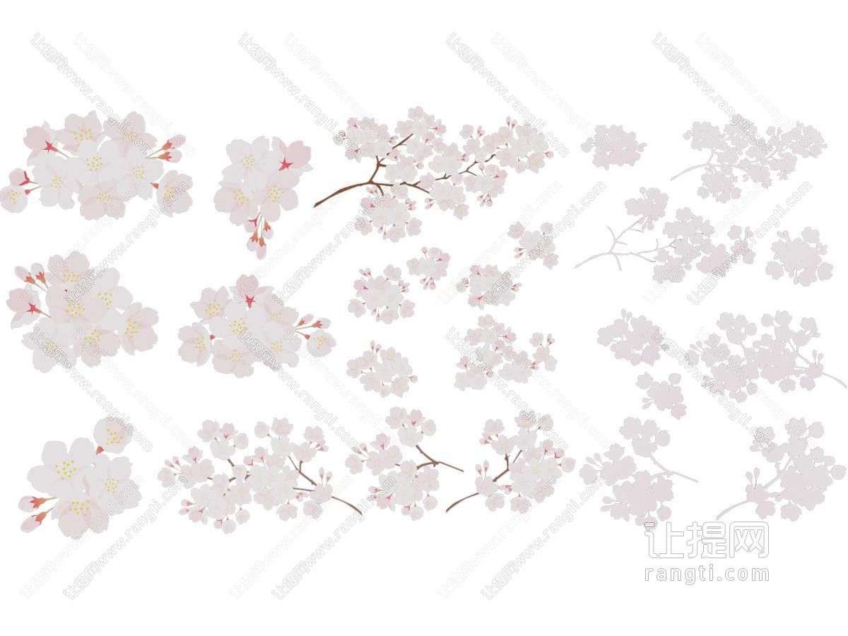 现代桃花剪影 墙饰