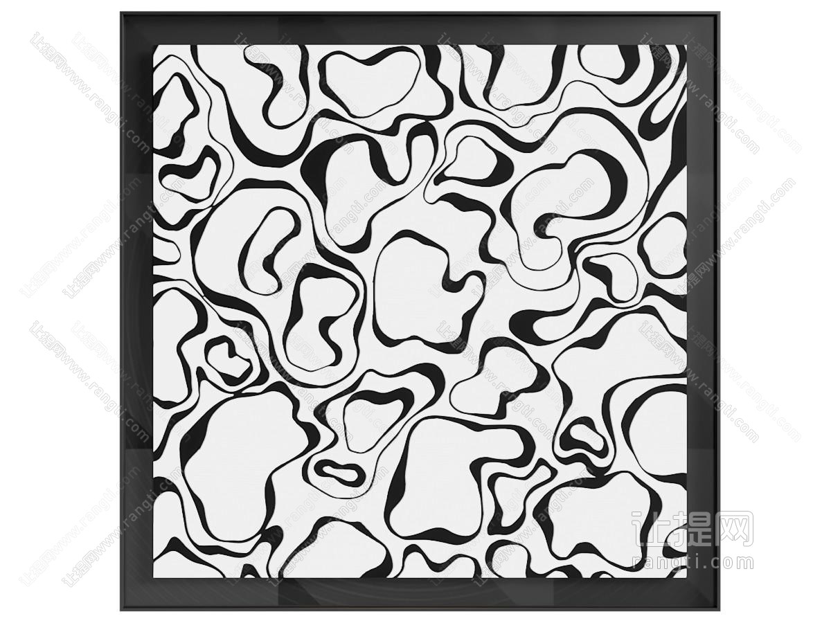 极简现代抽象挂画 黑白艺术挂画 线条感艺术挂画 点线