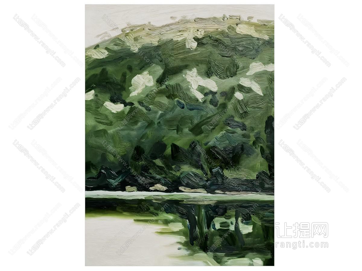 现代挂画 水彩画 风景抽象画
