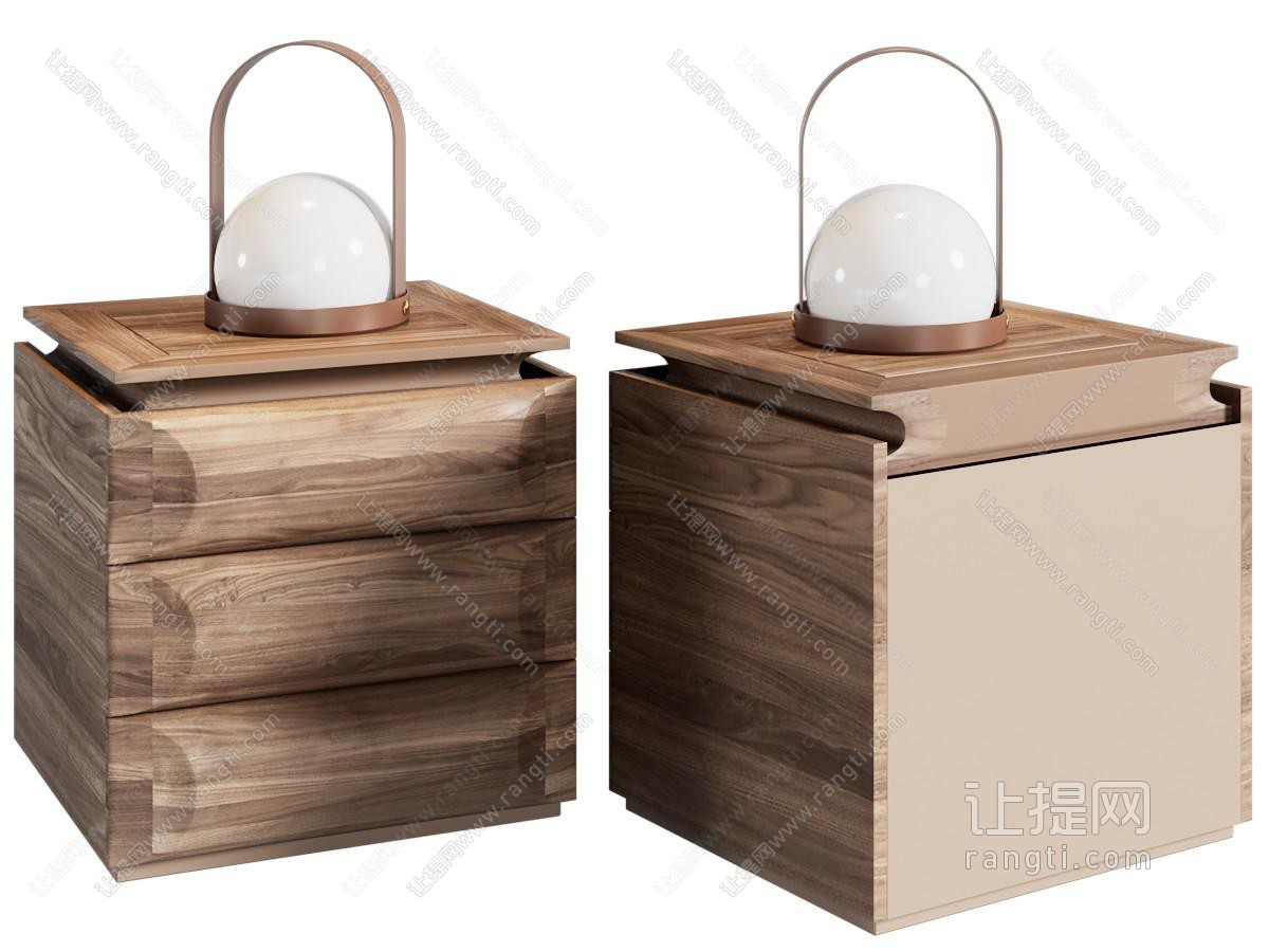 侘寂中古床头柜