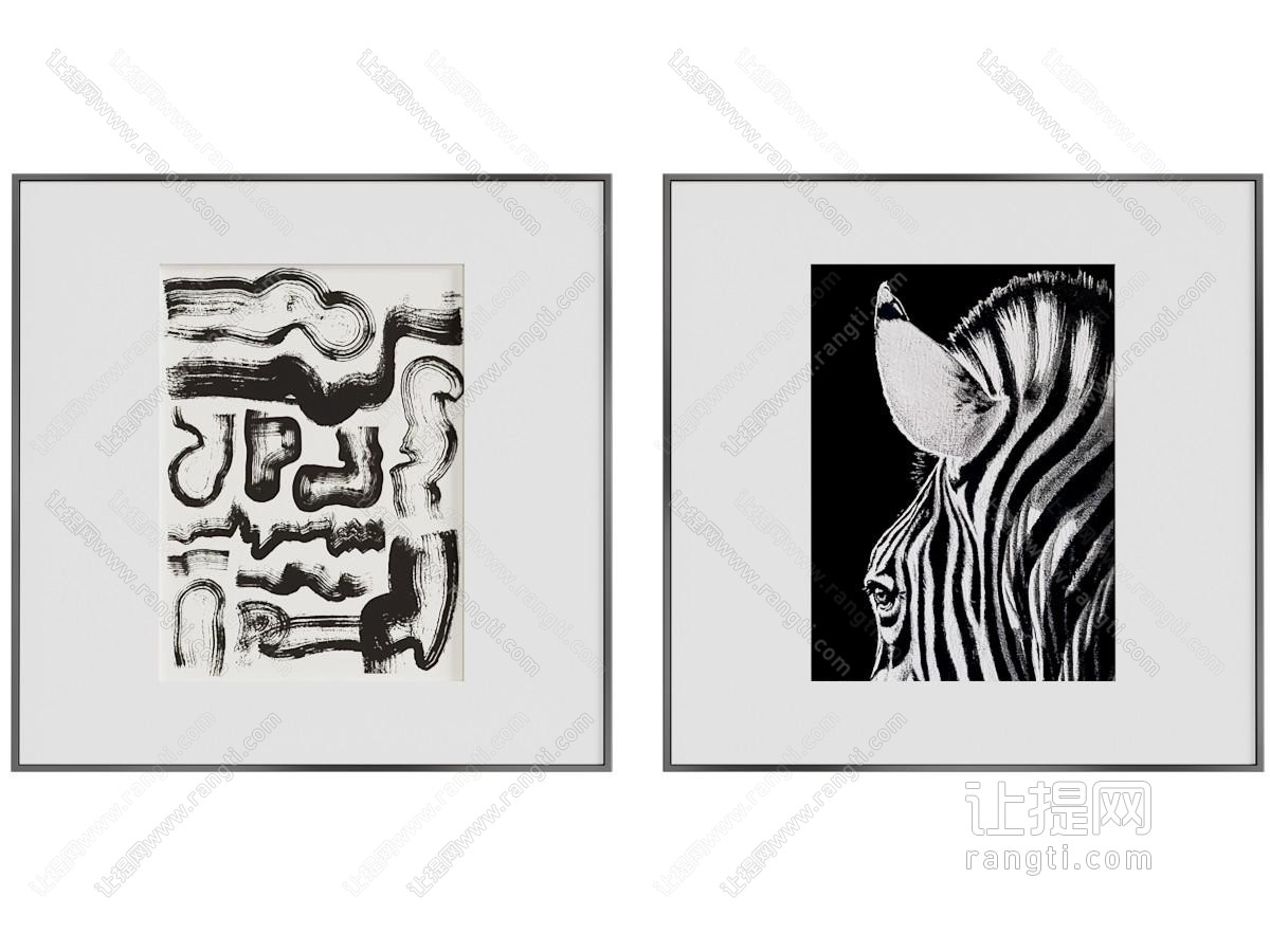 黑白装饰画