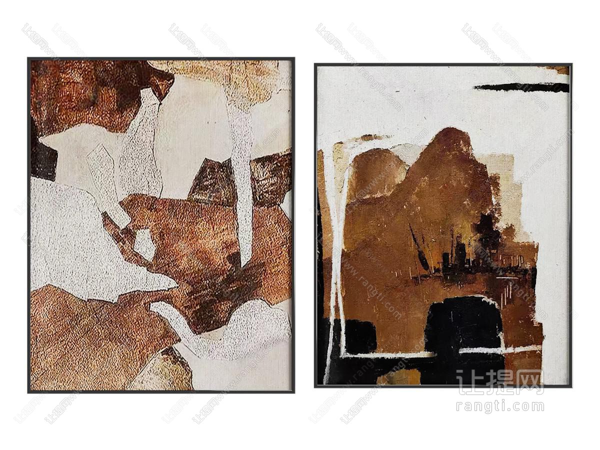中古风装饰画 肌理画 挂画