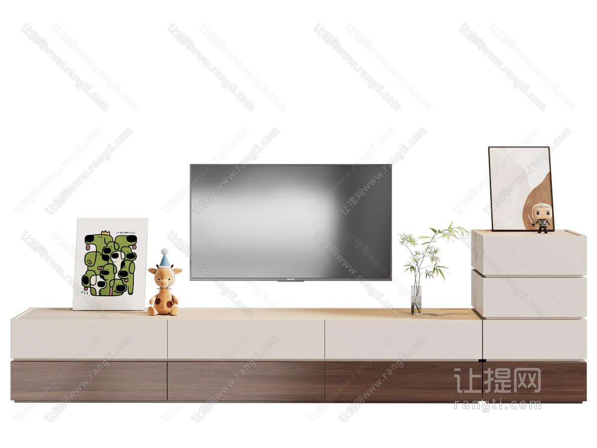 现代奶油风电视柜 成品电视柜