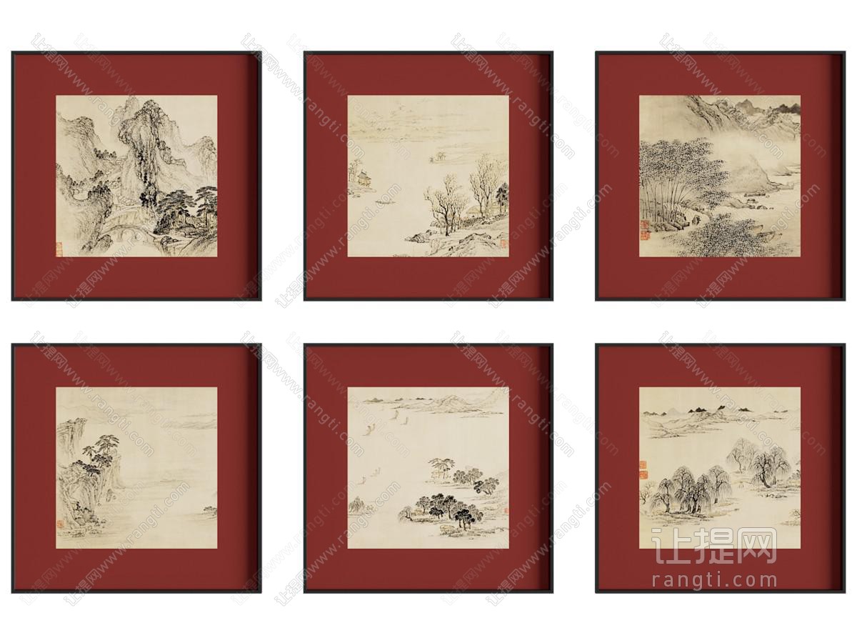 宋式美学画 组合画 新中式组合画