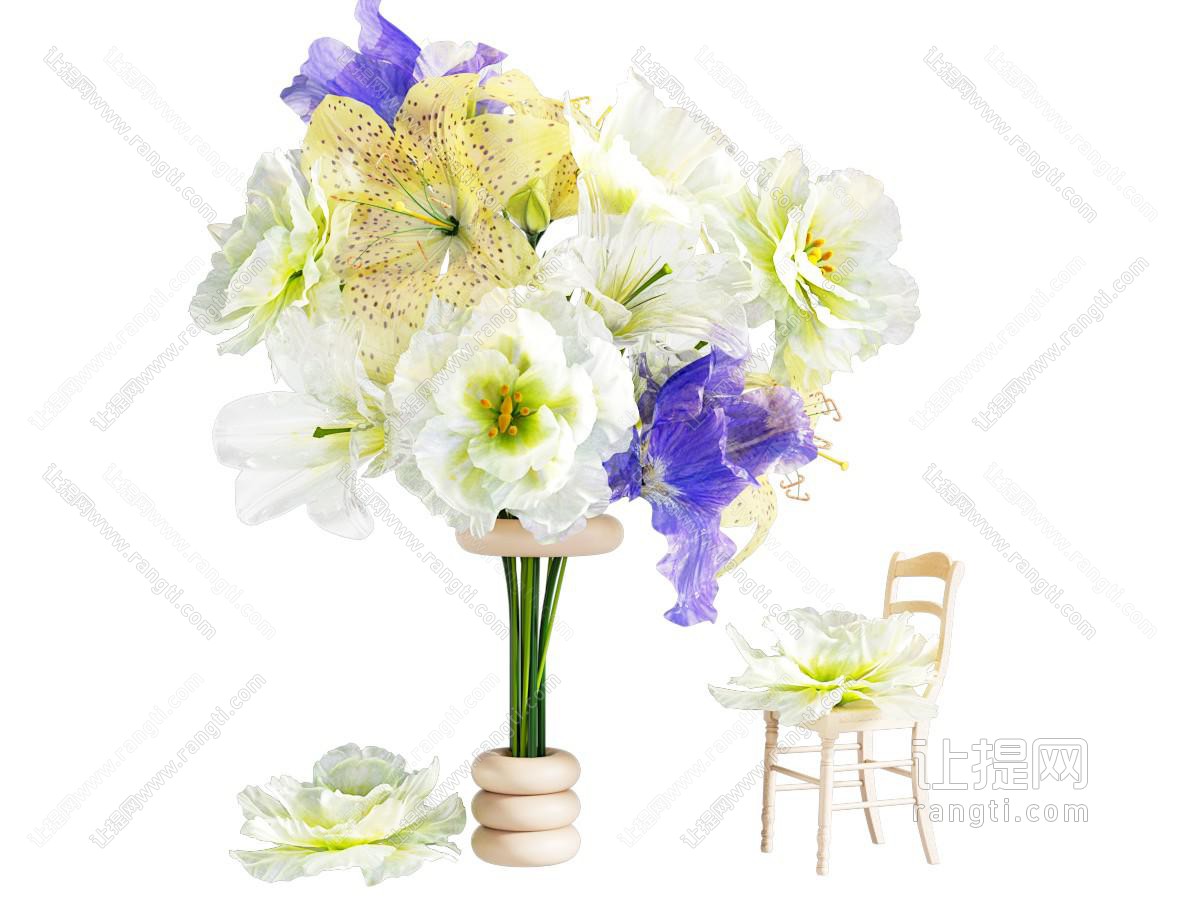 花瓶 花艺 纸艺大花 艺术摆件