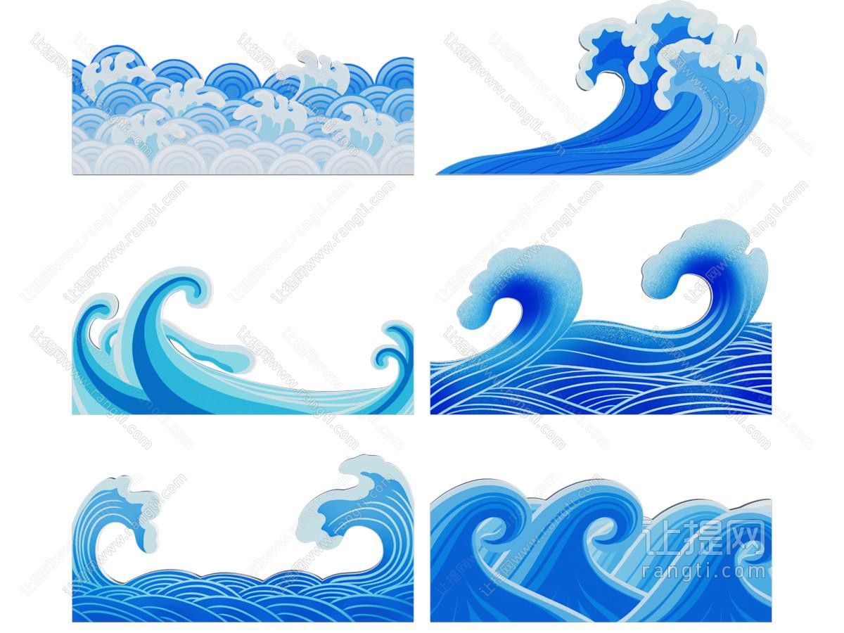 现代水纹剪影 海浪