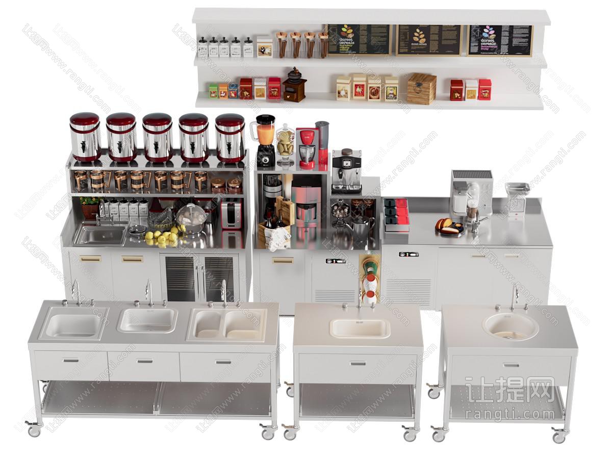 现代奶茶店操作台