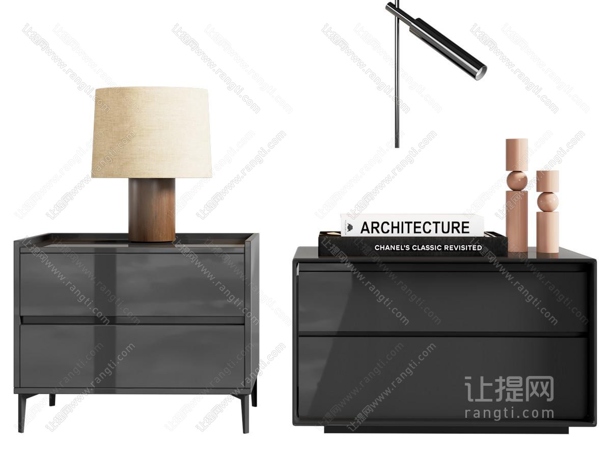 现代床头柜