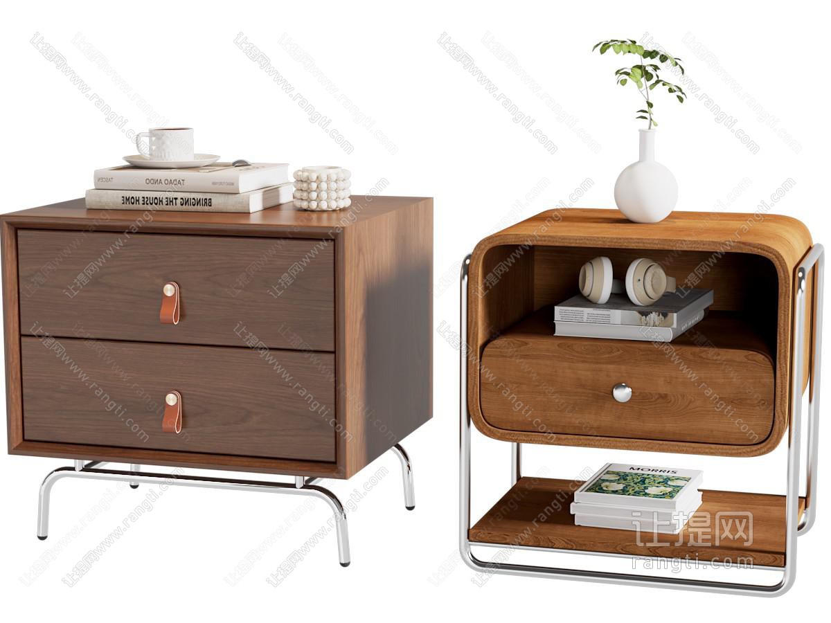 中古风床头柜