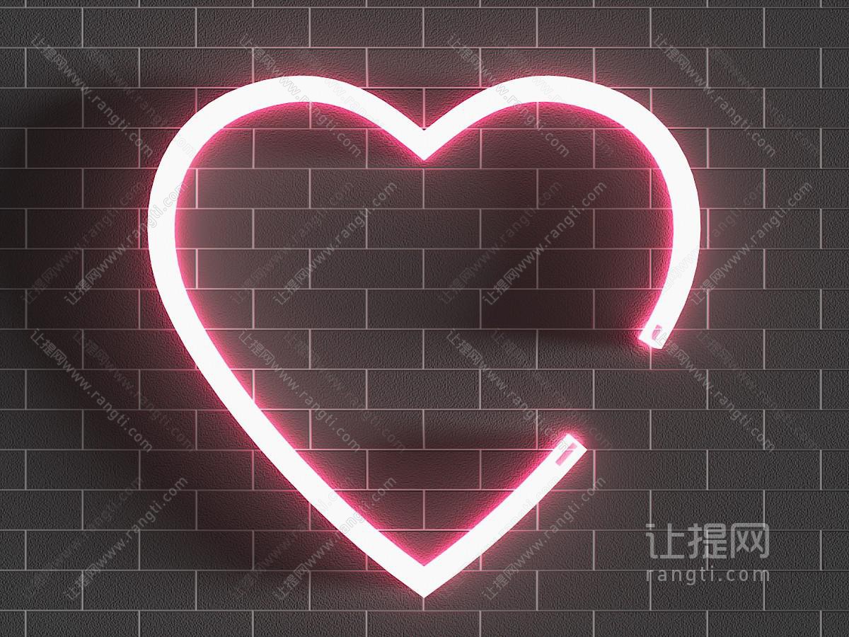 现代霓虹灯 情人节爱心