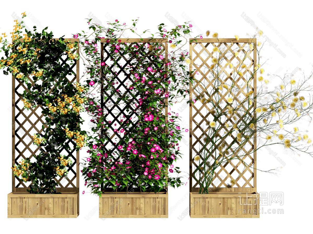 现代藤蔓花架绿植墙