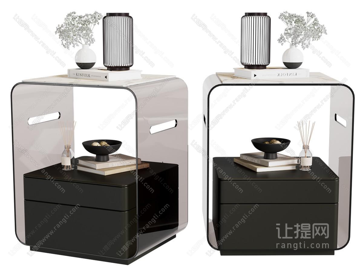 现代奶油床头柜