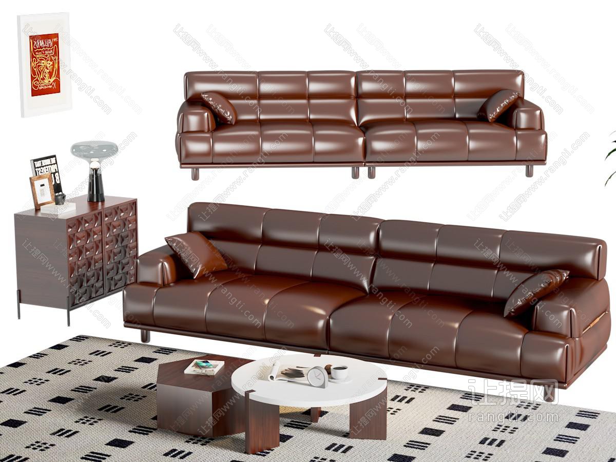 中古复古多人沙发