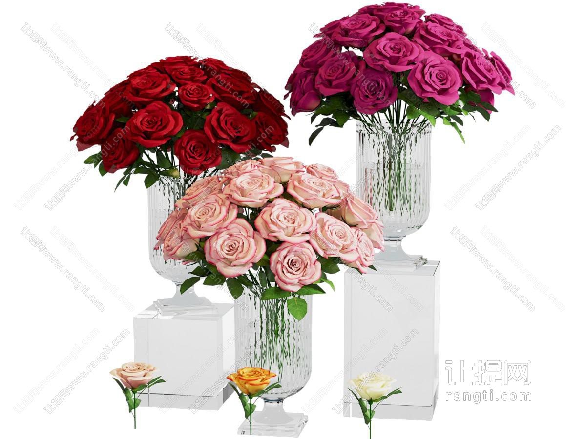 现代花瓶花卉
