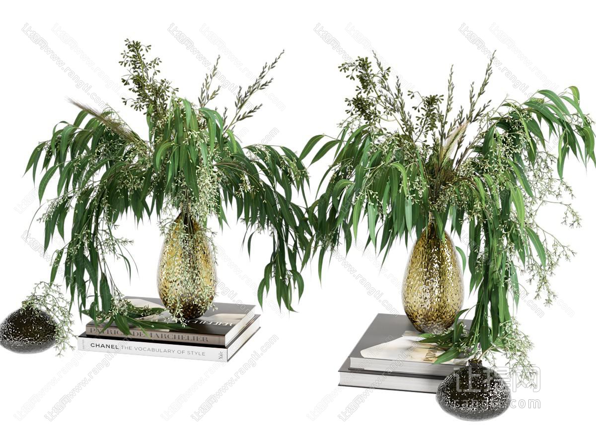 现代玻璃花瓶绿植花卉