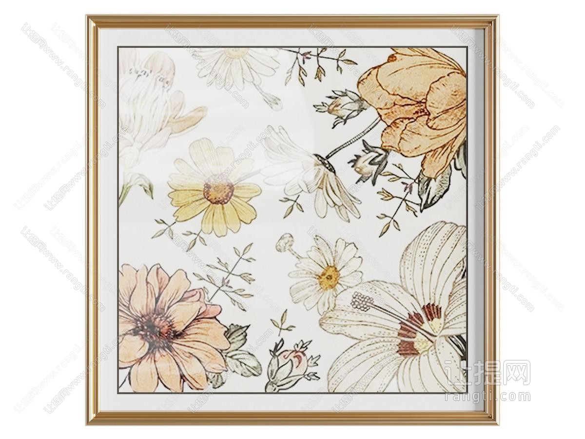 法式花卉画 装饰画