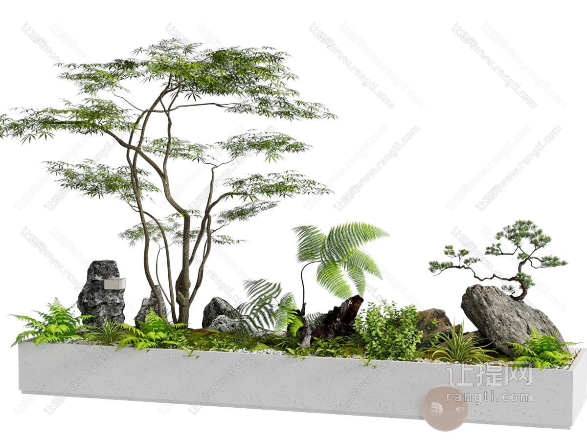 新中式花草 花坛景观园艺小品