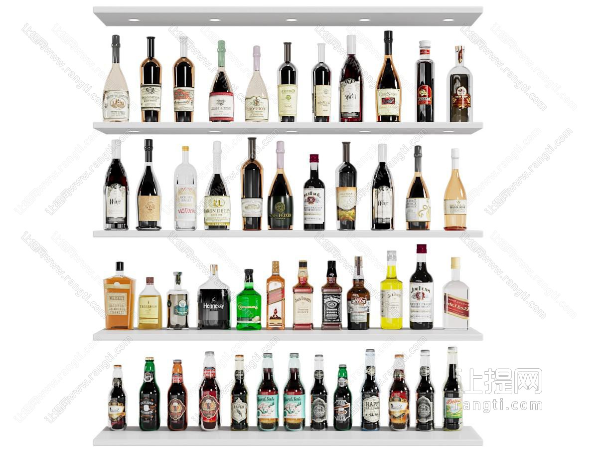 现代啤酒 红酒 香槟酒瓶