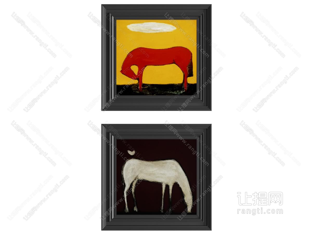 中古风艺术画 抽象画 装饰画