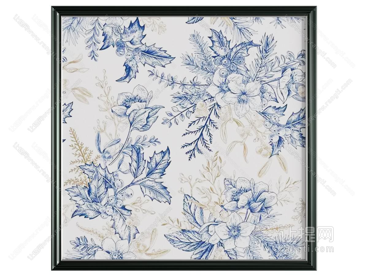 中古风挂画 花鸟画 装饰画