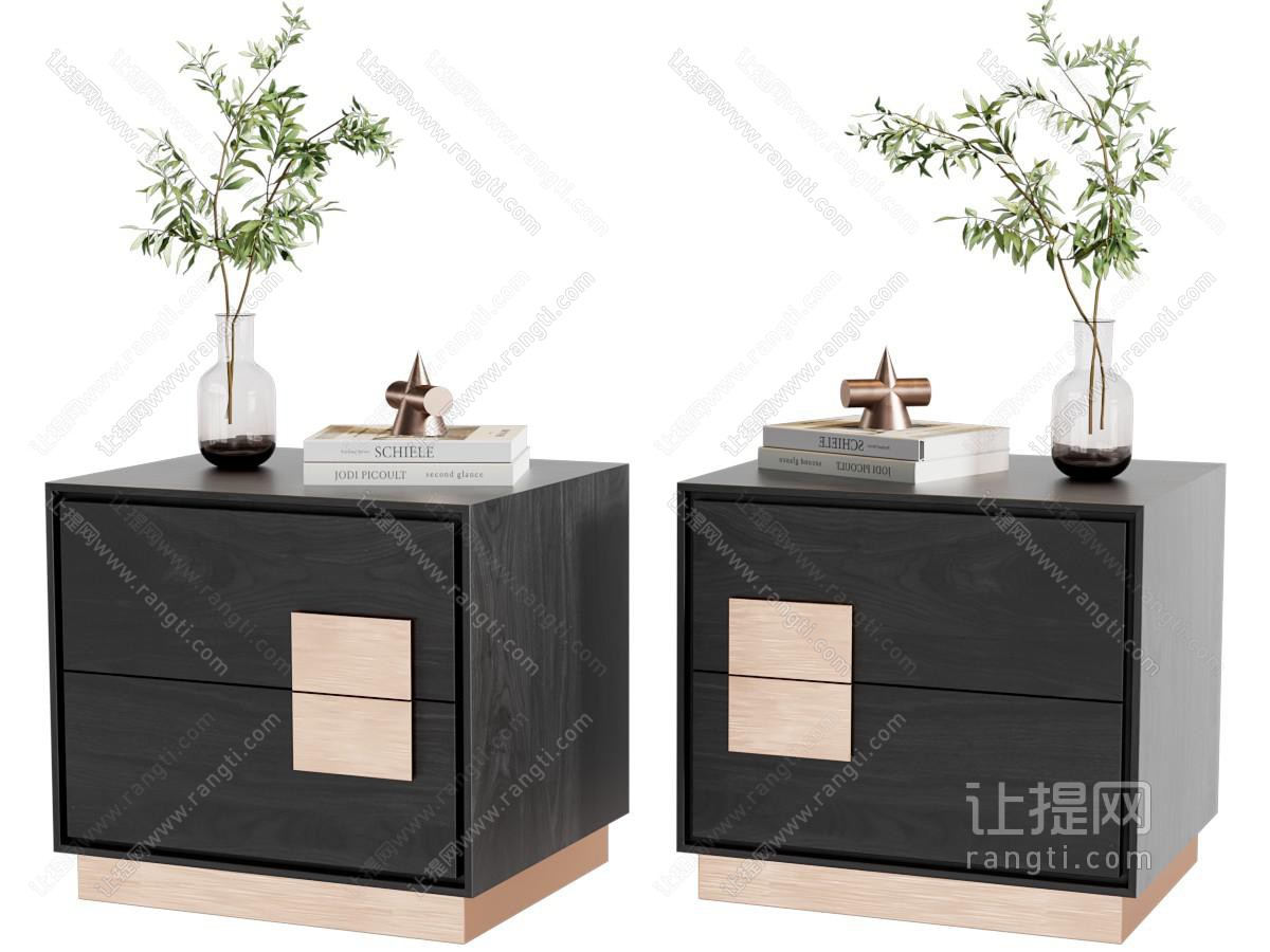 现代床头柜