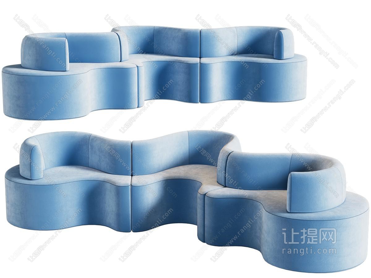 现代异形多人沙发