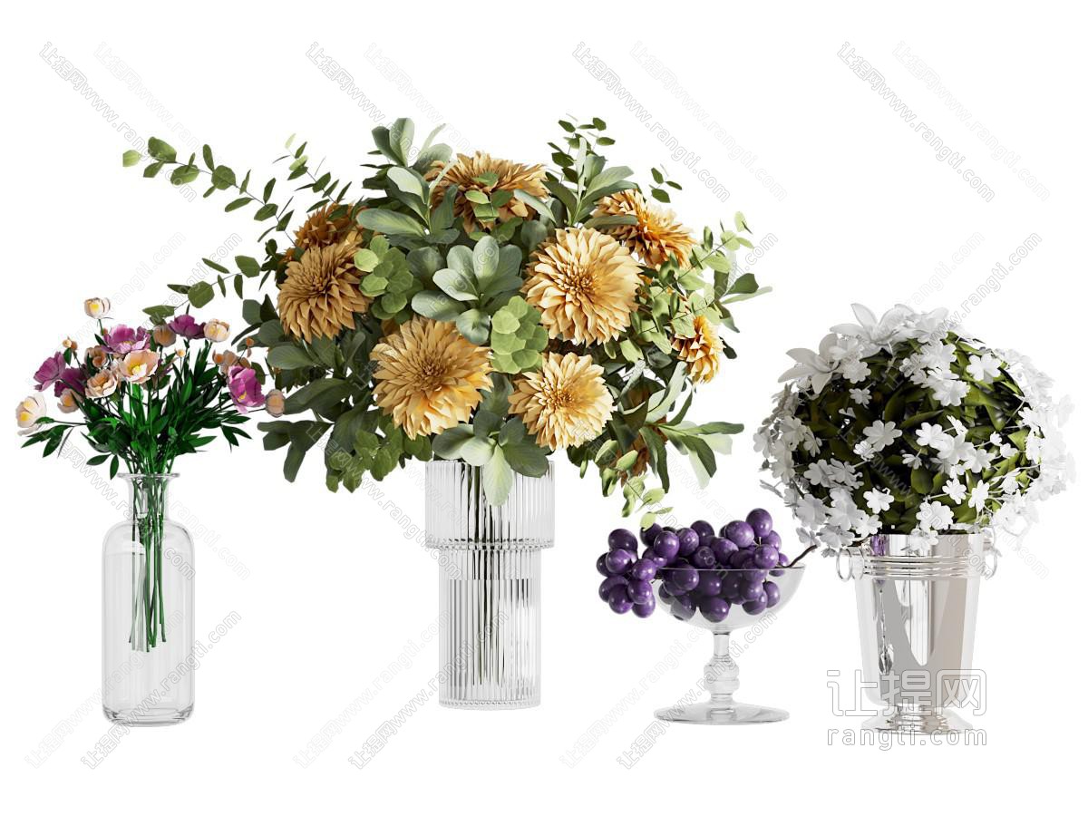 鲜花花瓶 葡萄果盘