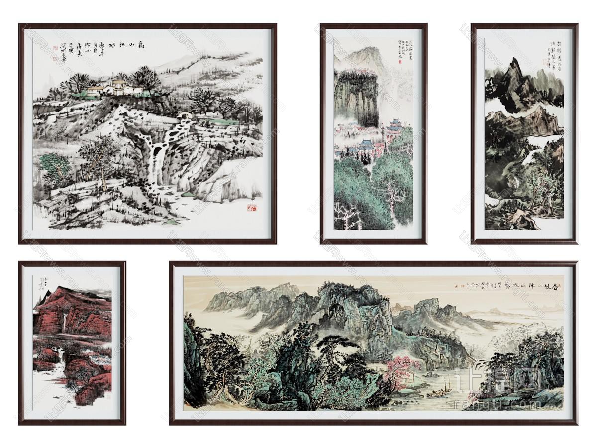 新中式山水装饰画