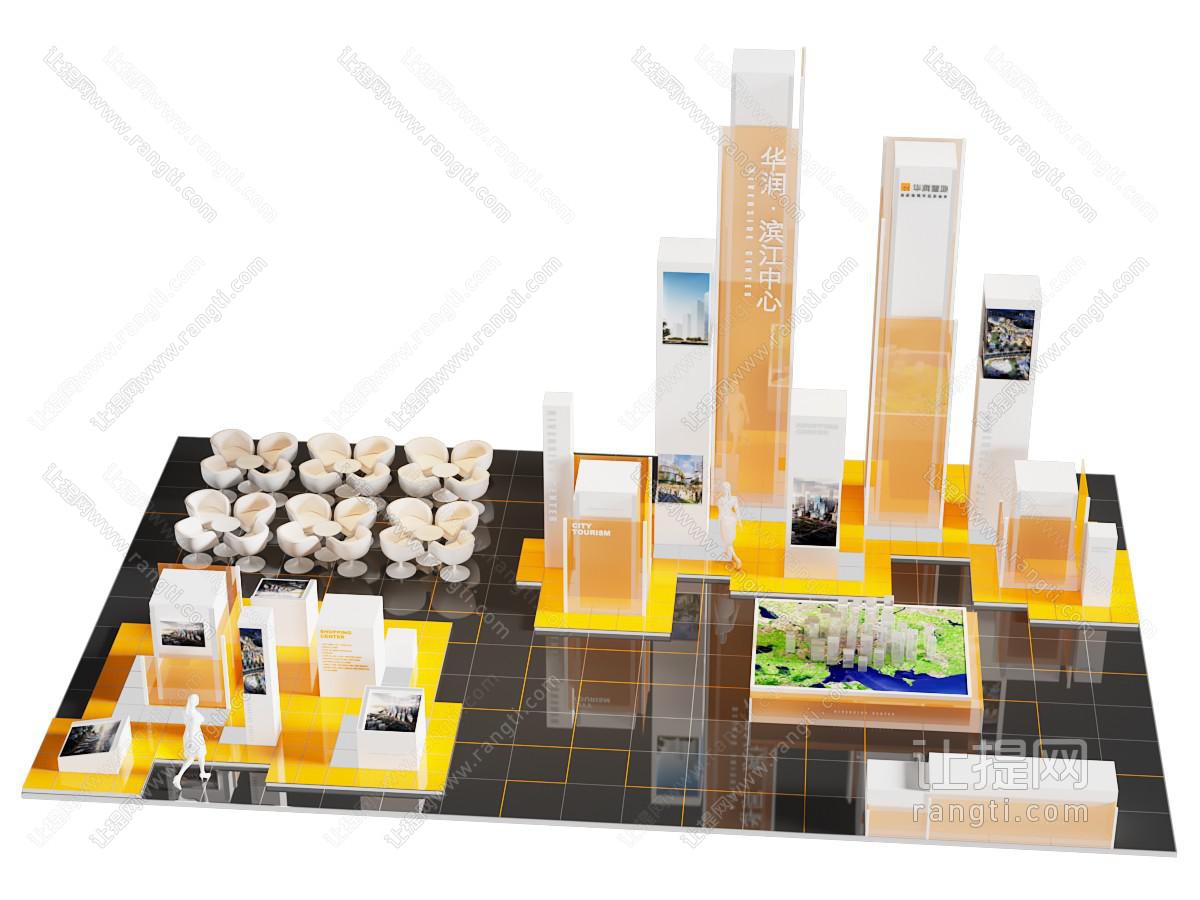 现代华润滨江中心的展示模型 展台展览