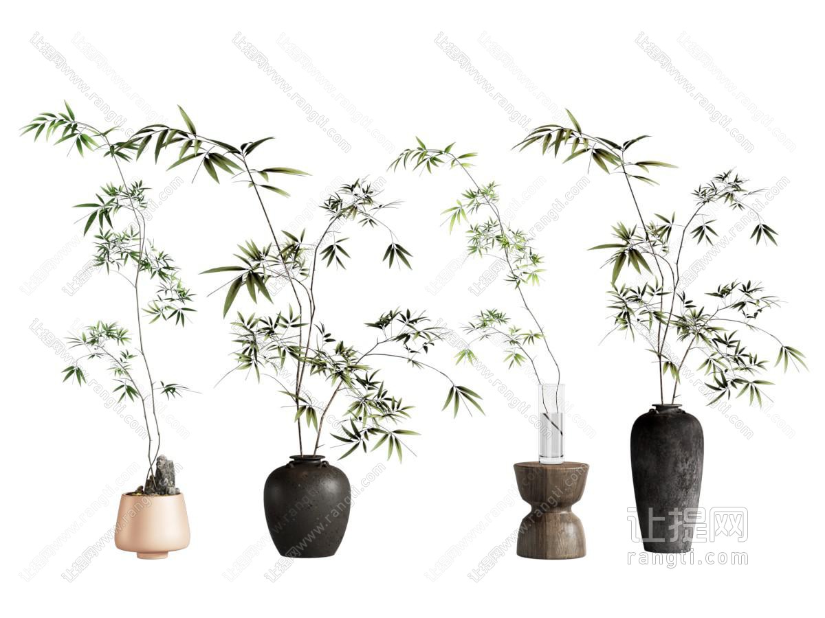 侘寂风花盆花卉盆景盆栽植物