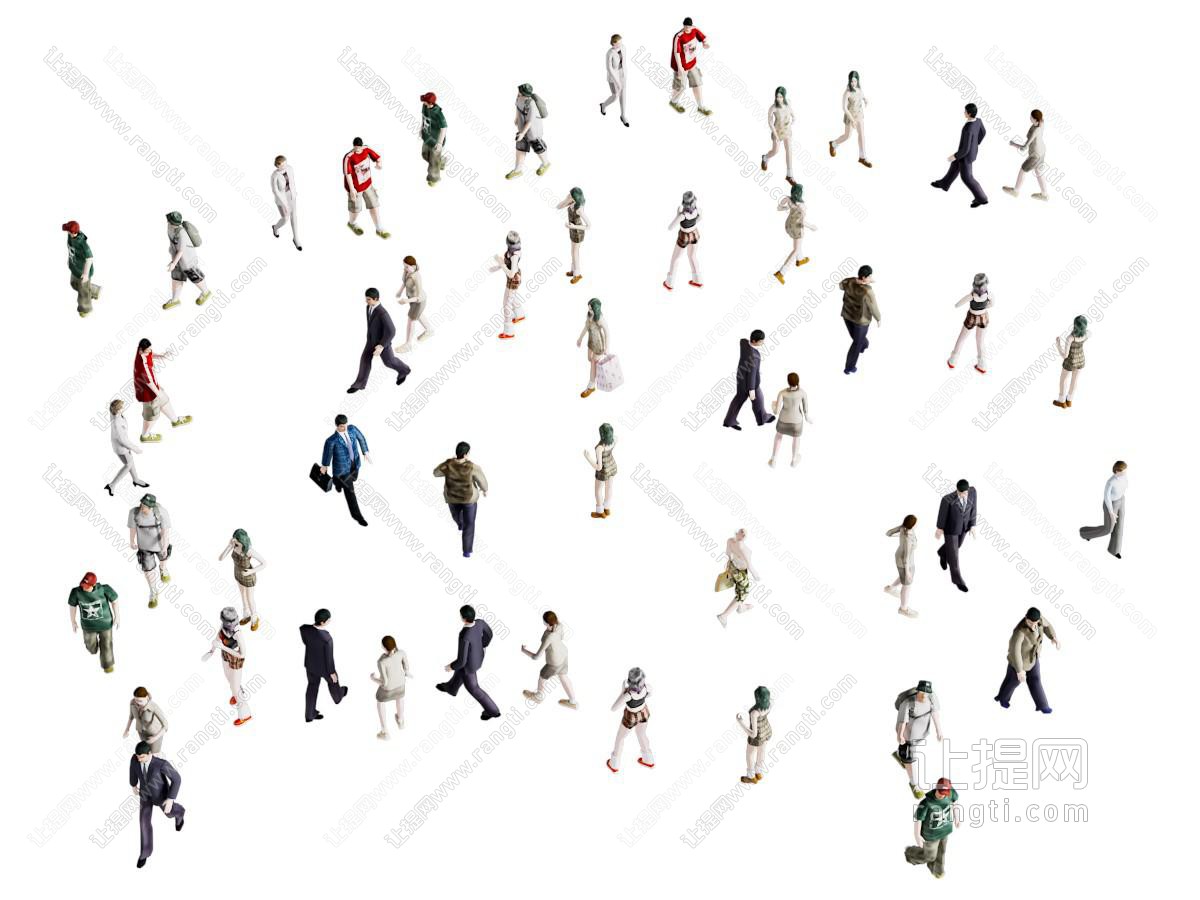 带动作的人 动画人 人群动画 商业动人