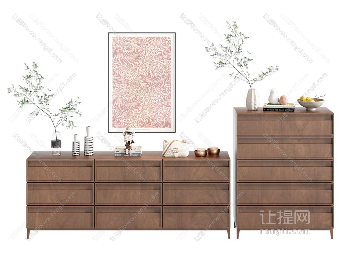 侘寂中古风玄关柜 边柜 斗柜