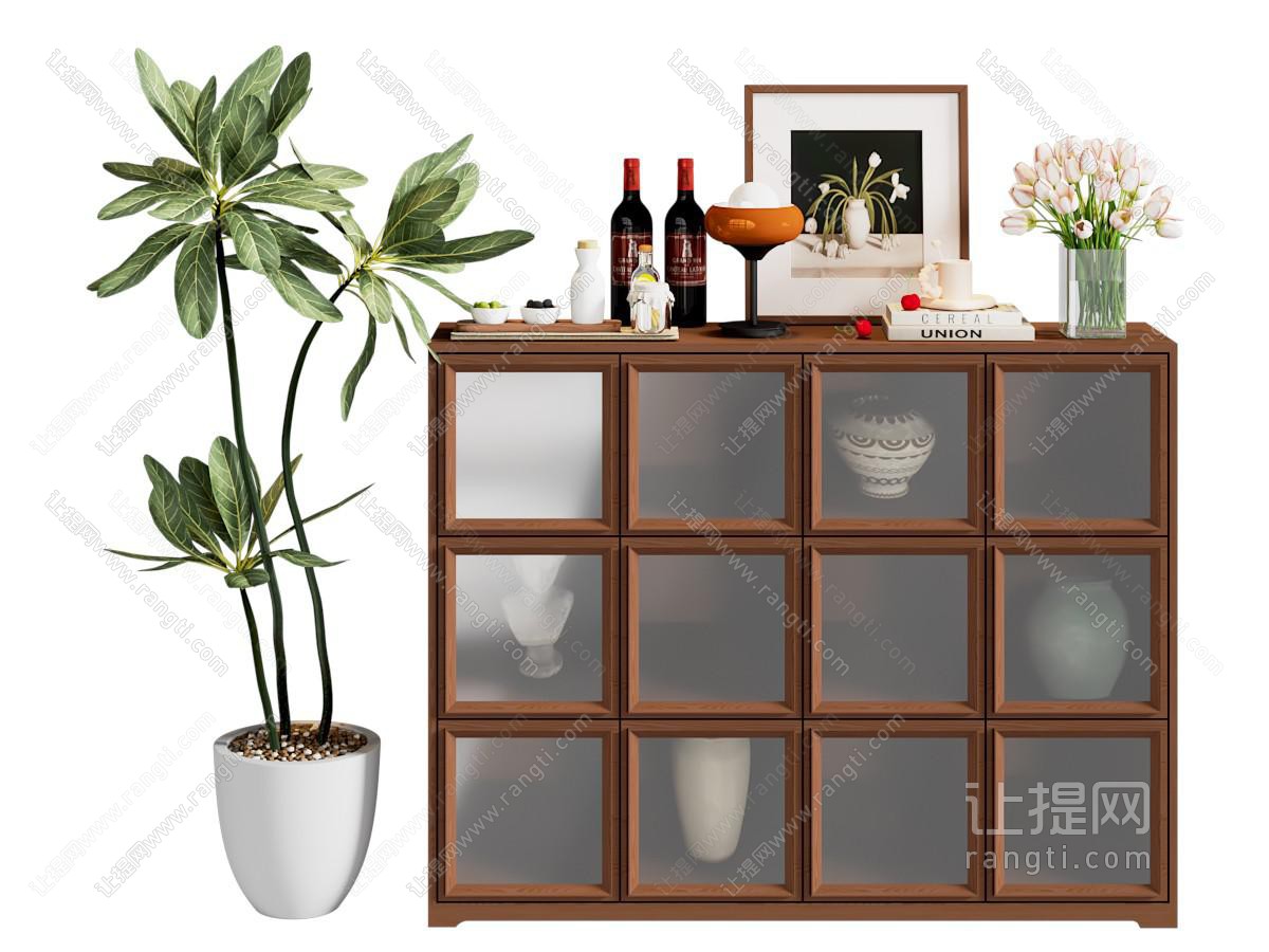 现代中古风餐边柜
