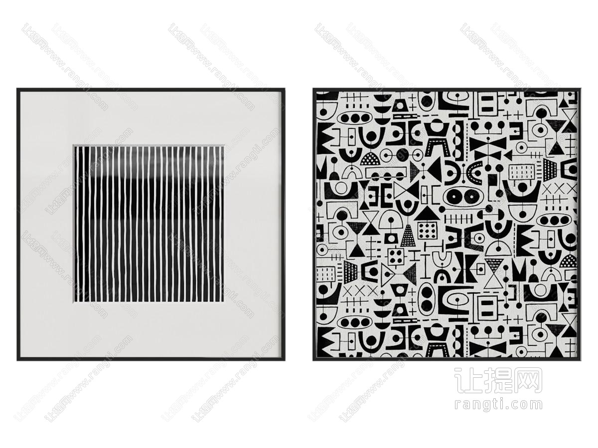现代简约画 抽象画 黑白挂画