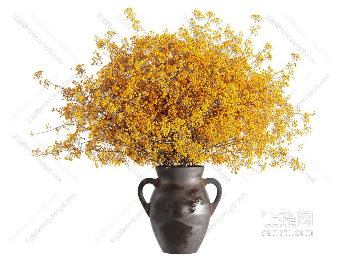 侘寂黄叶花 插花 花瓶 花艺