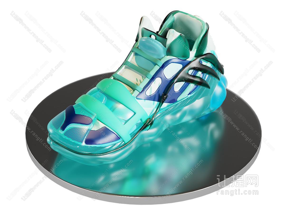 现代科技感透明跑鞋 鞋子