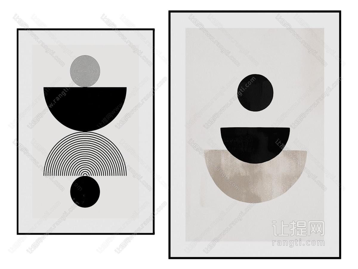 现代装饰画 抽象装饰画 黑白挂画