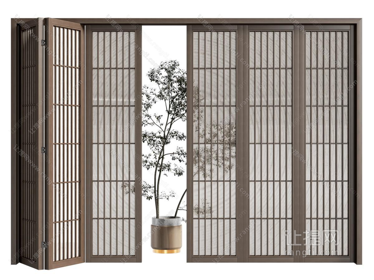 现代中古风折叠推拉门