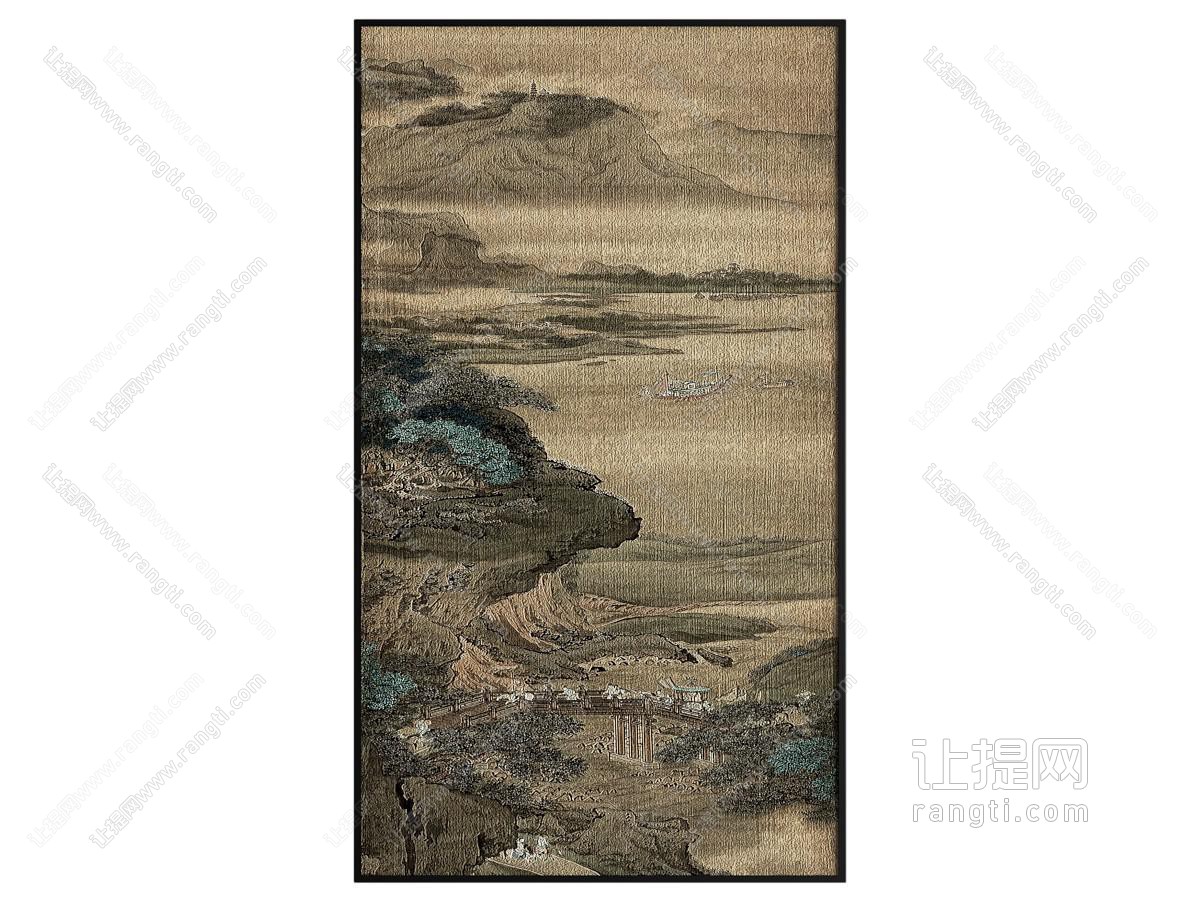 新中式装饰画 山水画 艺术画