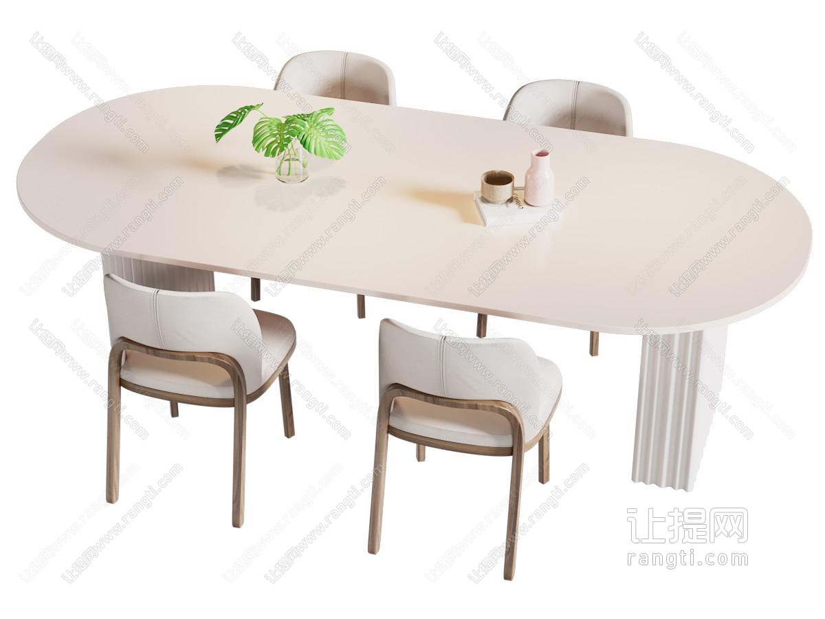 法式奶油风餐桌椅组合