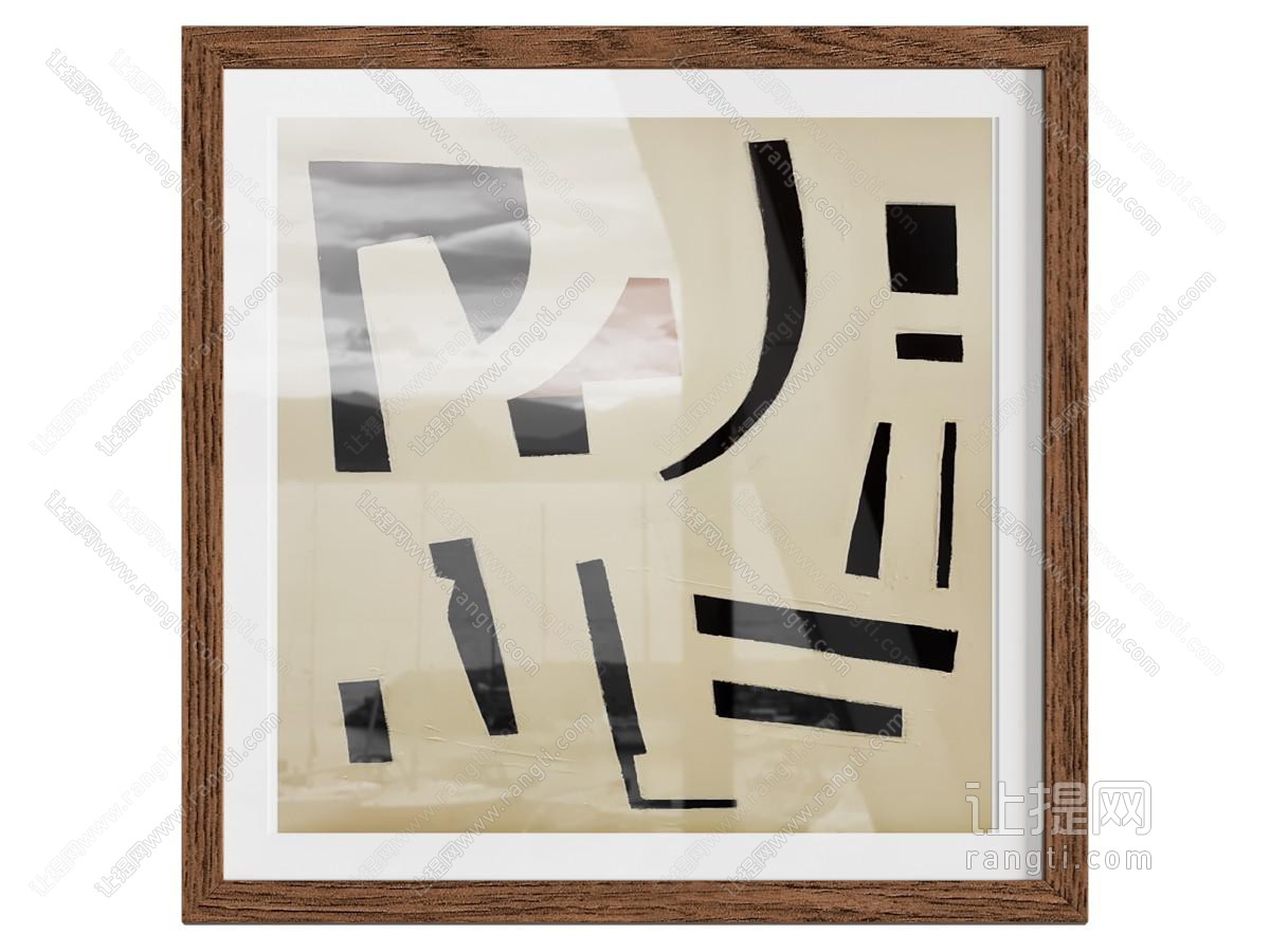 侘寂风装饰画挂画 黑白挂画 单人椅 饰品摆件