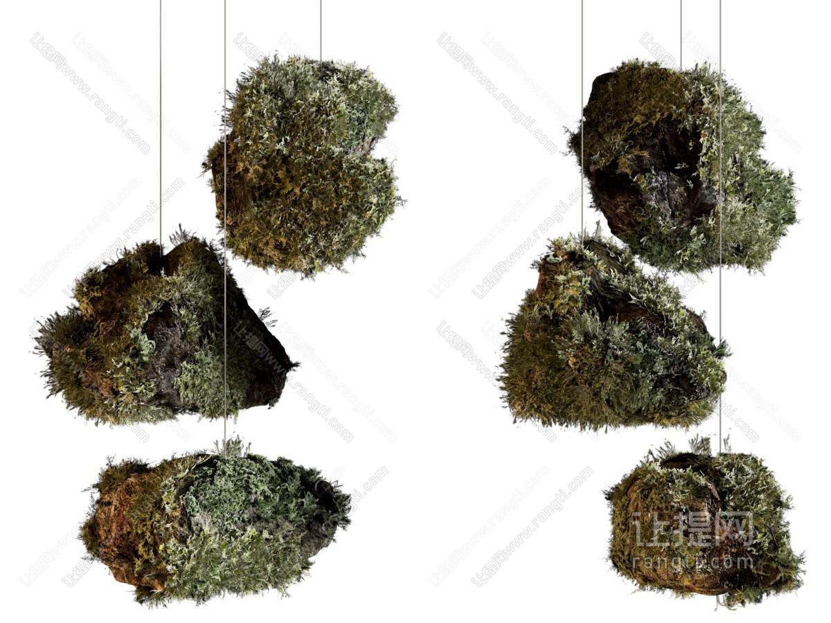 现代苔藓石头吊饰