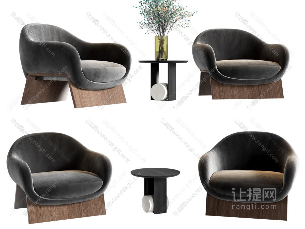 现代意式单人沙发