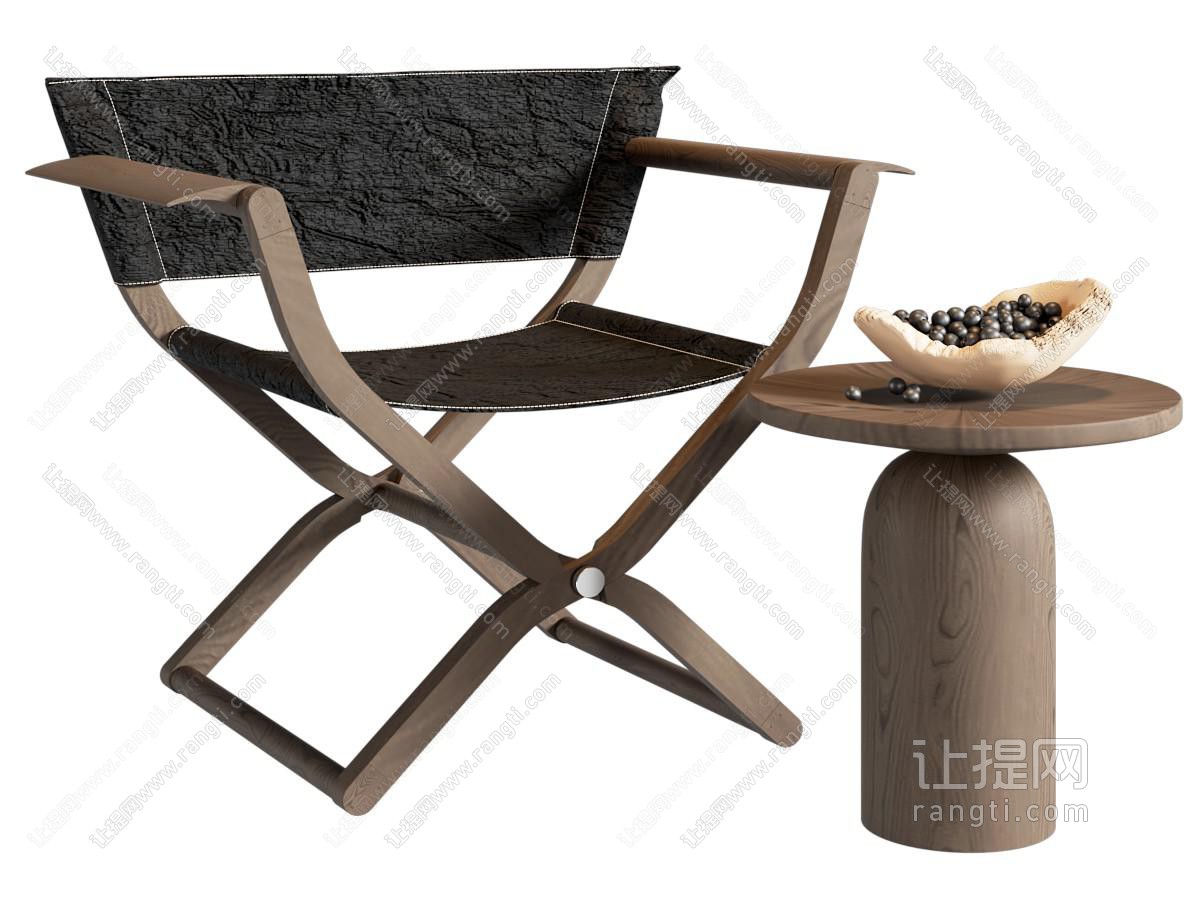 中古侘寂休闲椅 木椅 边几