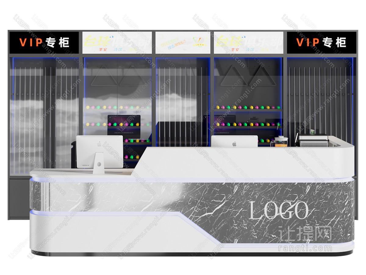 现代其他柜子 接待台 台球室展柜 台球室吧台 展示柜