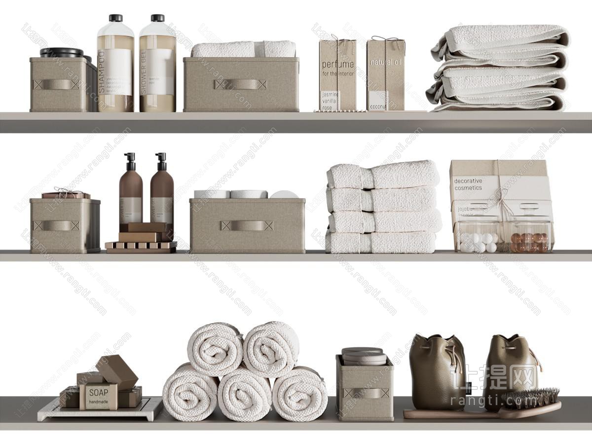 洗浴用品 洗浴用品卫浴摆件 洗护用品毛巾 收纳筐