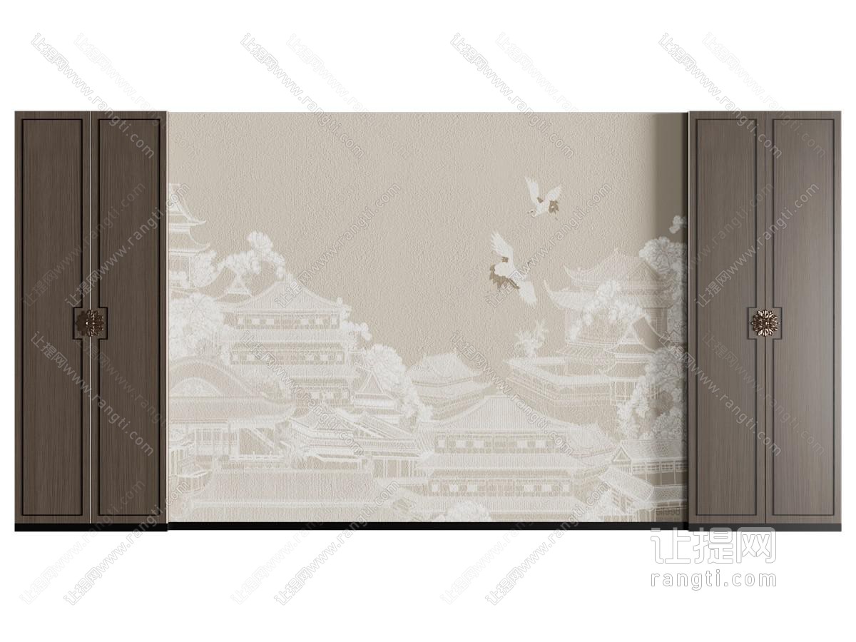 新中式背景墙