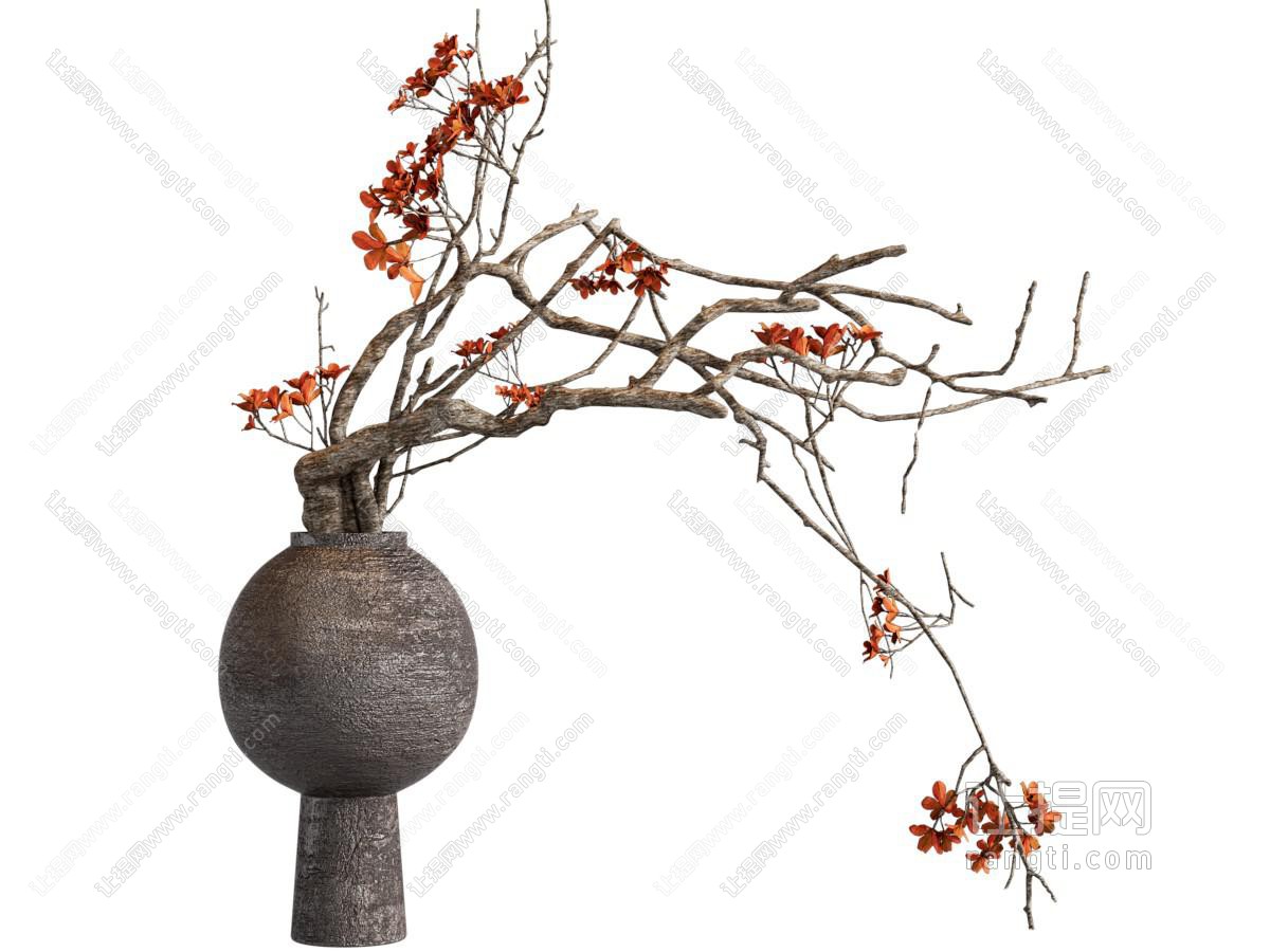 中古风干枝摆件