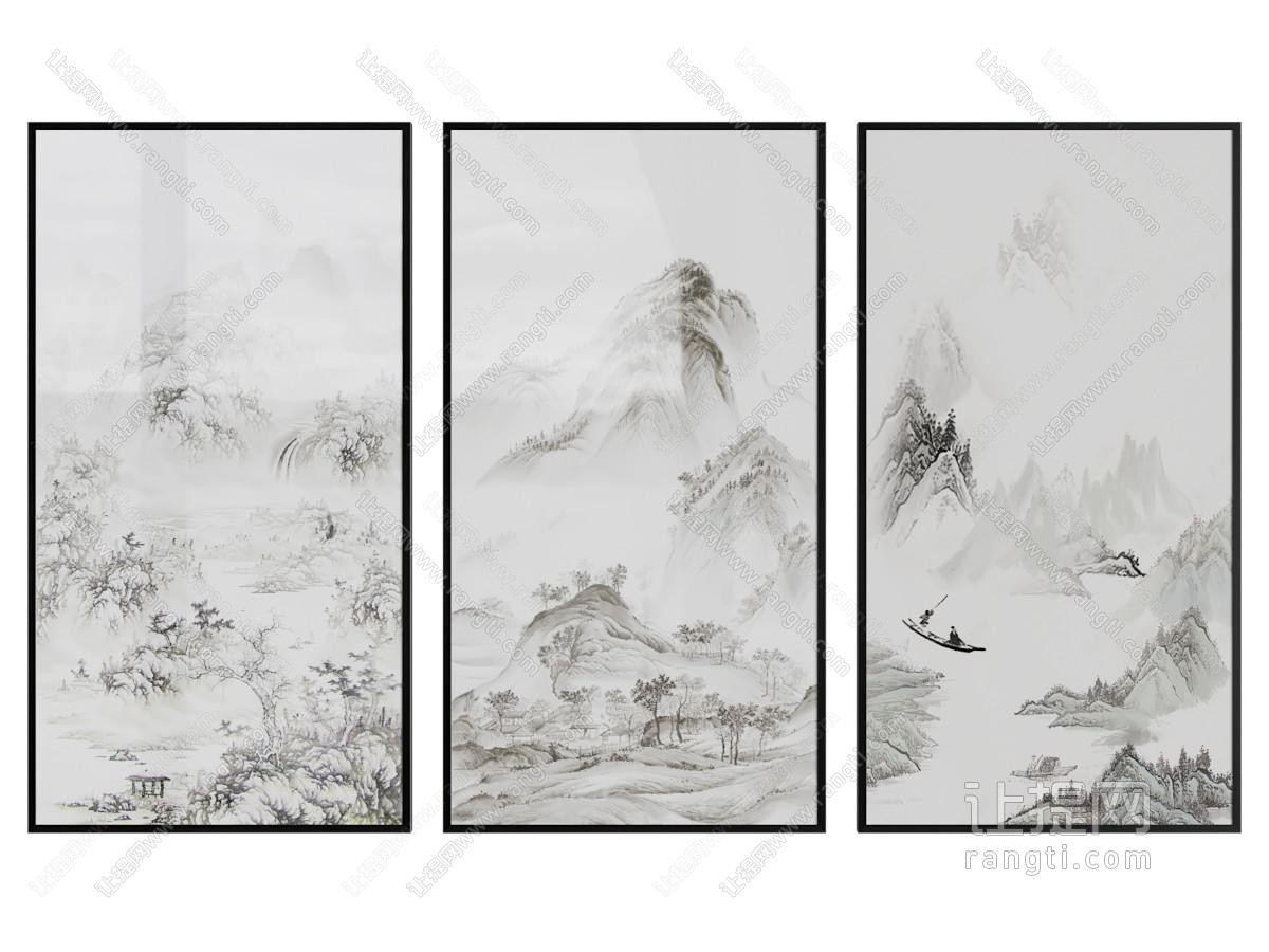 新中式国画 山水画 挂画