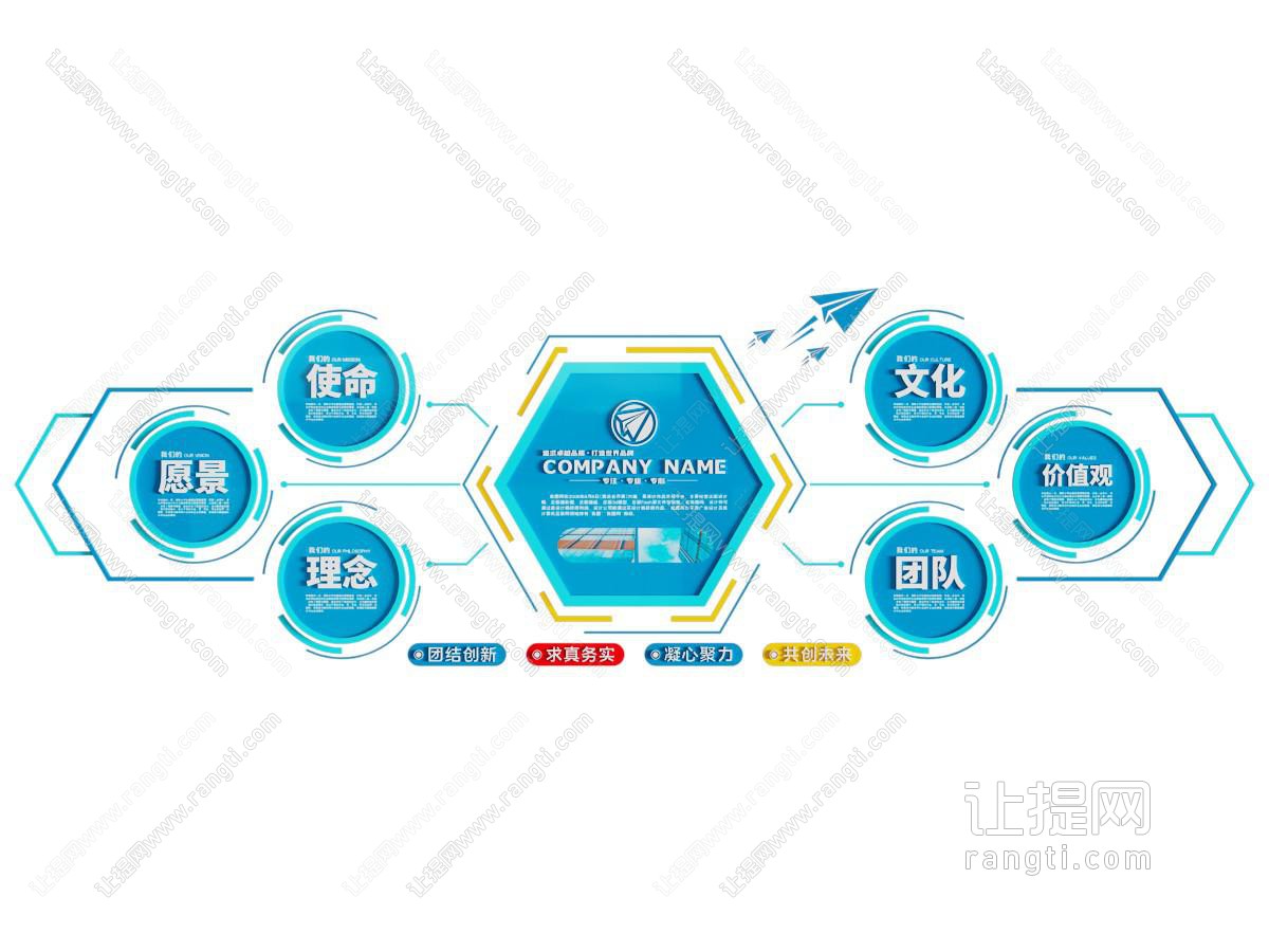 现代新中式企业励志文化墙 公司文化墙